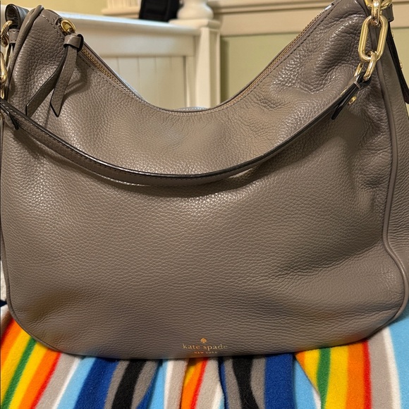 Kate Spade Gray Leather Hobo Bag - Picture 1 of 6